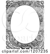 Clipart Of A Vintage Black And White Medieval Page Frame Royalty Free Vector Illustration