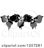 Clipart Of A Vintage Black And White Floral Rule Border Royalty Free Vector Illustration