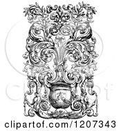 Clipart Of A Vintage Black And White Medieval Design Royalty Free Vector Illustration