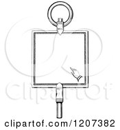 Clipart Of A Vintage Black And White Hand On A Board Royalty Free Vector Illustration