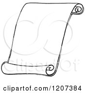 Clipart Of A Vintage Black And White Scroll Notice Royalty Free Vector Illustration