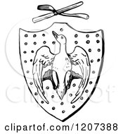 Clipart Of Vintage Black And White Heraldry Royalty Free Vector Illustration