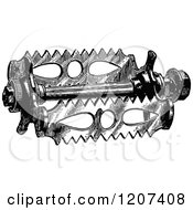 Clipart Of A Vintage Black And White Bicycle Pedal Royalty Free Vector Illustration