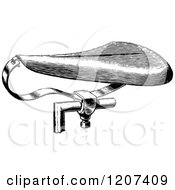 Clipart Of A Vintage Black And White Bicycle Seat Royalty Free Vector Illustration