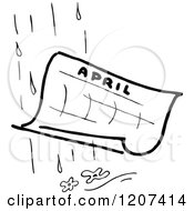 Poster, Art Print Of Vintage Black And White April Showers