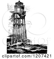 Poster, Art Print Of Vintage Black And White Minots First Lighthouse