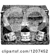 Poster, Art Print Of Vintage Black And White Champagne Basket