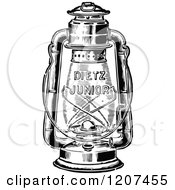 Clipart Of A Vintage Black And White Lantern Royalty Free Vector Illustration