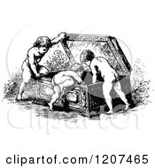 Poster, Art Print Of Vintage Black And White Box And Cherubs