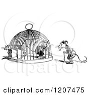Poster, Art Print Of Vintage Black And White Mouse Trap
