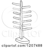 Clipart Of A Vintage Black And White Sign Post Royalty Free Vector Illustration