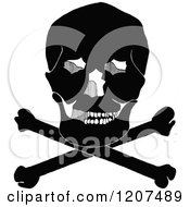Poster, Art Print Of Vintage Black And White Skull Resting On Crossbones