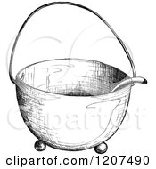 Clipart Of A Vintage Black And White Hanging Soup Pot Royalty Free Vector Illustration by Prawny Vintage