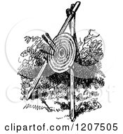 Clipart Of A Vintage Black And White Archery Target Royalty Free Vector Illustration by Prawny Vintage