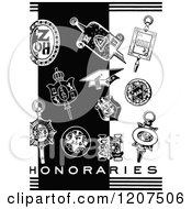 Poster, Art Print Of Vintage Black And White Graduation Items And Honararies Text