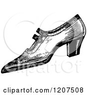 Poster, Art Print Of Vintage Black And White Pointy Ladies Shoe
