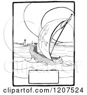 Poster, Art Print Of Vintage Black And White Graduate Sailing Over Copyspace