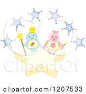 Poster, Art Print Of King And Queen Penguin With Blue Stars