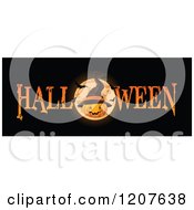 Halloween Banner With A Jackolantern Pumpkin Wearing A Witch Hat Over A Full Moon With Bats On Black