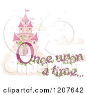 Pink Fairy Tale Sky Castle With Once Upon A Time Text