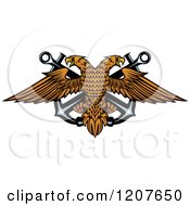 Poster, Art Print Of Double Headed Eagle Over Crossed Anchors 2