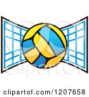 Poster, Art Print Of Volleyball Over A Net