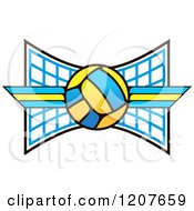 Poster, Art Print Of Volleyball And Stripes Over A Net