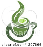 Clipart Of A Cup Of Green Tea Or Coffee 18 Royalty Free Vector Illustration
