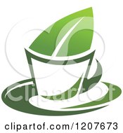 Clipart Of A Cup Of Green Tea Or Coffee 19 Royalty Free Vector Illustration