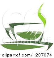 Clipart Of A Cup Of Green Tea Or Coffee 17 Royalty Free Vector Illustration