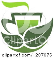 Clipart Of A Cup Of Green Tea Or Coffee 16 Royalty Free Vector Illustration