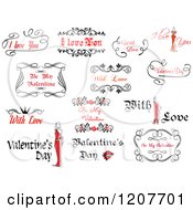 Clipart Of Valentine Greetings And Sayings 4 Royalty Free Vector Illustration