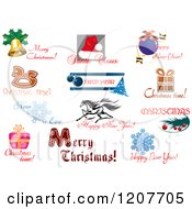 Poster, Art Print Of Christmas Icons And Greetings