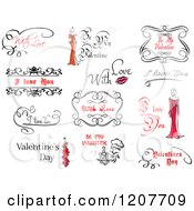 Clipart Of Valentine Greetings And Sayings 3 Royalty Free Vector Illustration