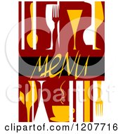 Poster, Art Print Of Menu Cover With Abstract Dishes