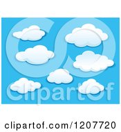 Poster, Art Print Of Blue Sky And Puffy White Clouds 3