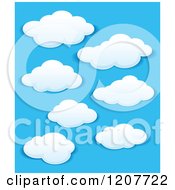 Poster, Art Print Of Blue Sky And Puffy White Clouds 4