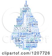 Poster, Art Print Of Blue Water Drop Shaped Word Collage