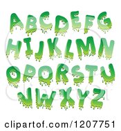 Cartoon Of A Green Goo Alphabet Letters Royalty Free Vector Clipart