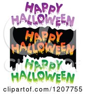 Cartoon Of Dripping Slimy Happy Halloween Greetings Royalty Free Vector Clipart