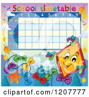 Poster, Art Print Of School Time Table Of A Kite And Leaves