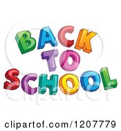 Cartoon Of Colorful Back To School Text Royalty Free Vector Clipart