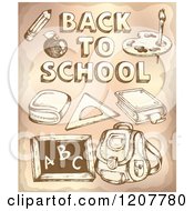 Poster, Art Print Of Sketched Back To School Text And Supplies