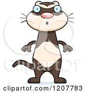 Cartoon Of A Surprised Skinny Ferret Royalty Free Vector Clipart