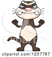 Cartoon Of A Mad Skinny Ferret Royalty Free Vector Clipart by Cory Thoman