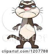 Cartoon Of A Depressed Skinny Ferret Royalty Free Vector Clipart