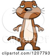Cartoon Of A Depressed Skinny Weasel Royalty Free Vector Clipart by Cory Thoman