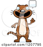 Cartoon Of A Talking Skinny Weasel Royalty Free Vector Clipart by Cory Thoman