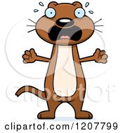 Cartoon Of A Screaming Skinny Weasel Royalty Free Vector Clipart by Cory Thoman