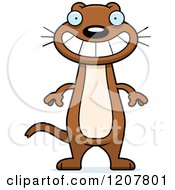 Cartoon Of A Grinning Skinny Weasel Royalty Free Vector Clipart by Cory Thoman